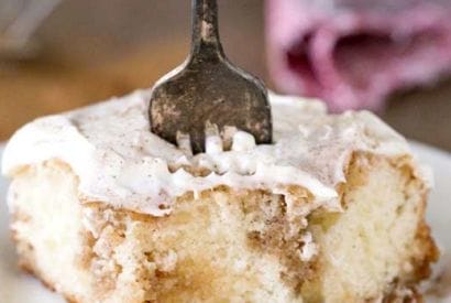 Thumbnail for Yummy Cinnamon Roll Poke Cake