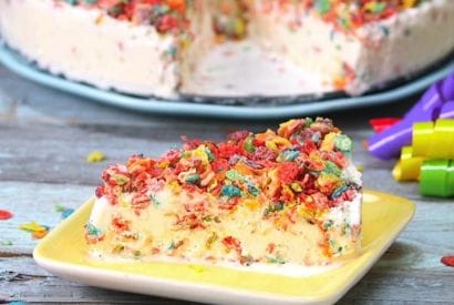 Thumbnail for Yummy Fruity Pebble Crunch Ice Cream Cake