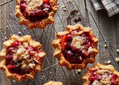 Thumbnail for Yummy Cranberry Plum Mini Pies With Crumble Topping