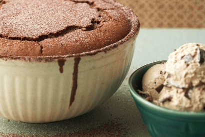 Thumbnail for Yummy Hot Cocoa Souffle With Coffee Ice Cream