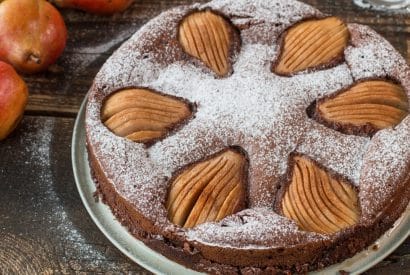 Thumbnail for Delicious Almond Chocolate Pear Cake Recipe