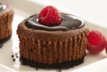 Thumbnail for Yummy Skinny Mini Chocolate Cheesecakes
