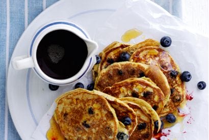 Thumbnail for Yummy Blueberry & Yoghurt American Style Gluten-Free Pancakes