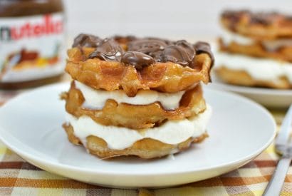 Thumbnail for Glazed Doughnut Waffles With Whipped Cream & Nutella