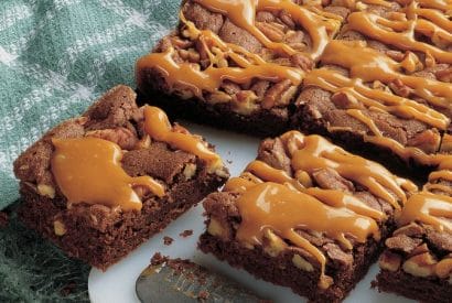 Thumbnail for Yummy Gooey Caramel-Pecan Brownies