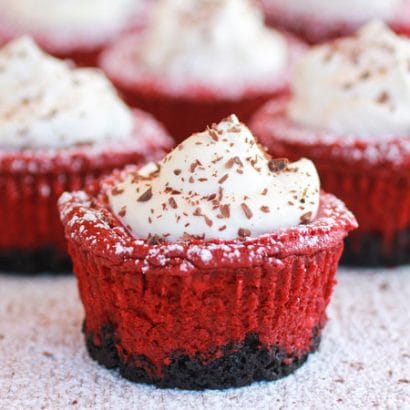 Red Velvet Cheesecake Mini Pies