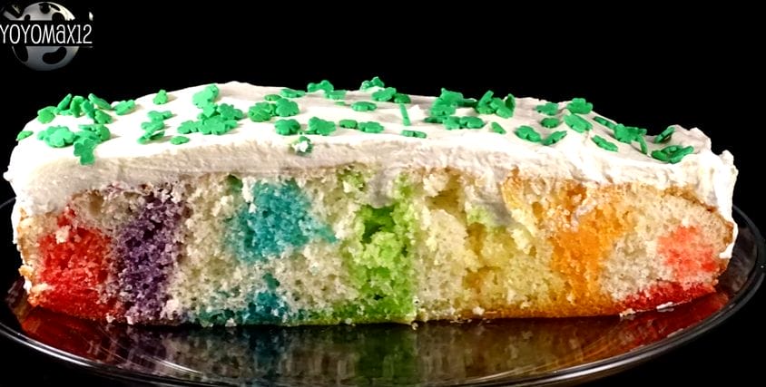 Rainbow Jello Poke Cake