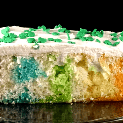 Rainbow Jello Poke Cake