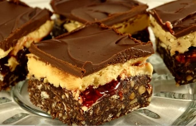 Peanut Butter and Jelly Chocolate Squares