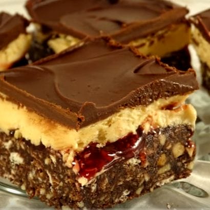 Peanut Butter and Jelly Chocolate Squares