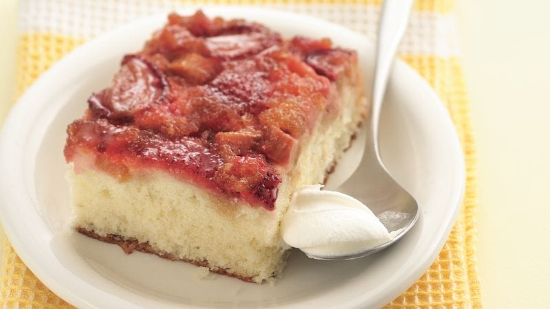 Strawberry-Rhubarb Upside-Down Cake