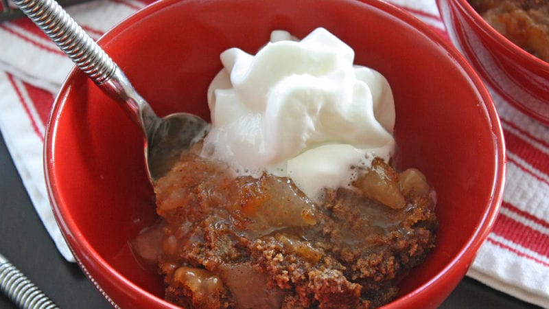 Apple Gingerbread Dump Cake