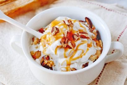 Thumbnail for Yummy Caramel Apple Dump Cake With Spiced Whipped Cream