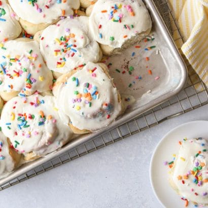 Birthday Cake Cinnamon Rolls