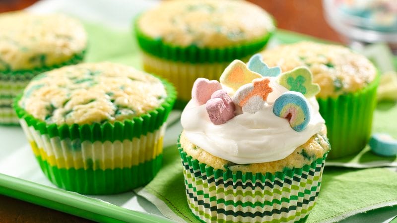 Marshmallow Topped Lucky Cupcakes