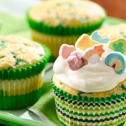 Marshmallow Topped Lucky Cupcakes