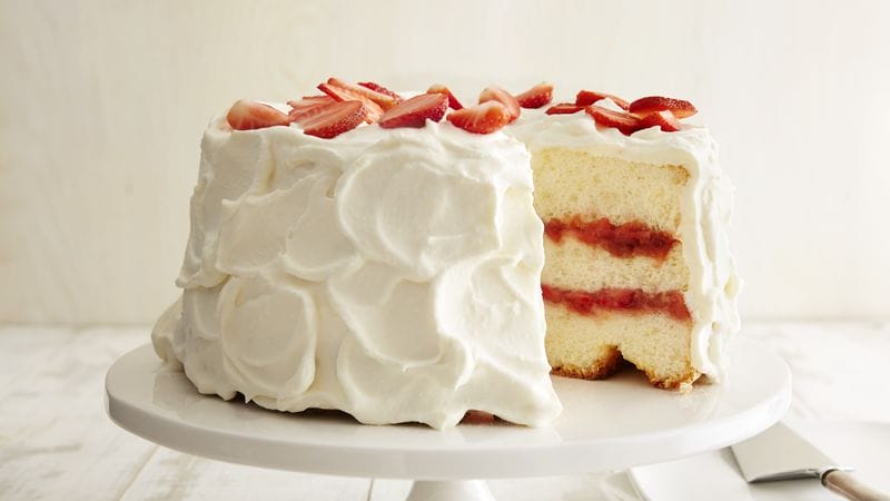 Strawberry-Rhubarb Angel Cake