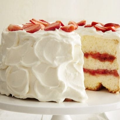 Strawberry-Rhubarb Angel Cake