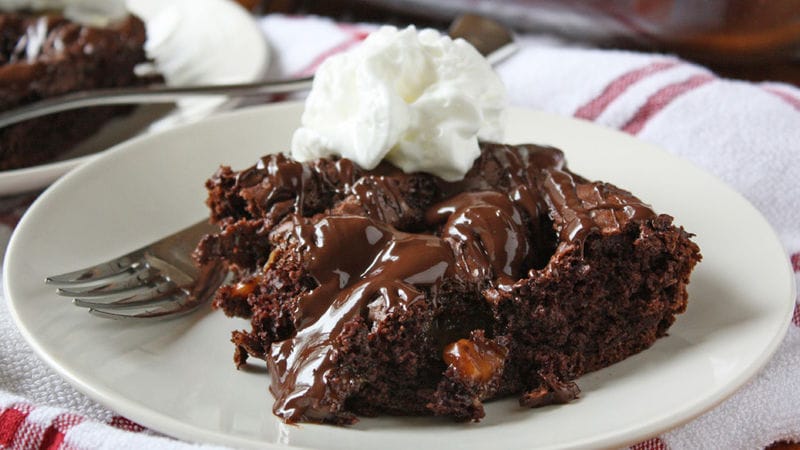Salted Caramel-Chocolate Dump Cake