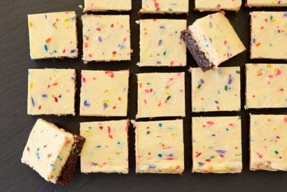 Thumbnail for Delicious Cake Batter Cheesecake Brownies