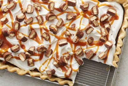 Thumbnail for Delicious Twix Slab Pie