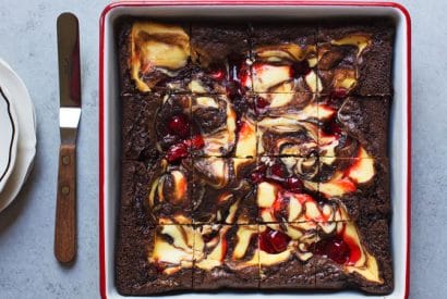 Thumbnail for Take The Stress Out Of  Making Brownies With This Delicious Easy Cherry Cheesecake Swirl Brownie Recipe