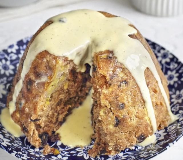 spotted dick with custard sauce