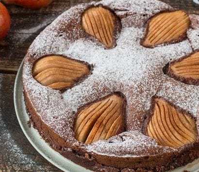 Almond Chocolate Pear Cake