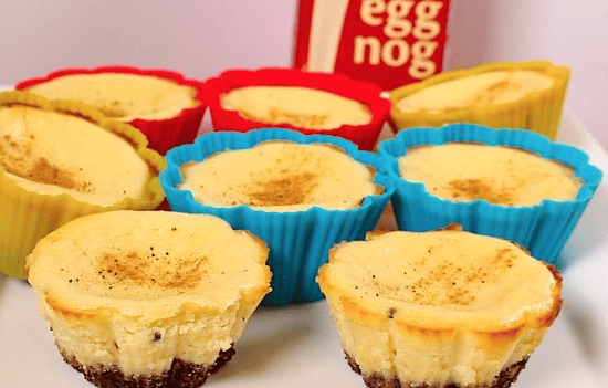 Mini Eggnog Cheesecakes