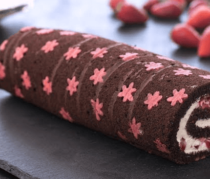 Chocolate Strawberry Swiss Roll