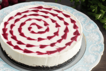 Thumbnail for What A Beautiful No-Bake White Chocolate Raspberry Cheesecake Recipe