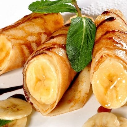 Choco Banana Rolled Crepes Recipe