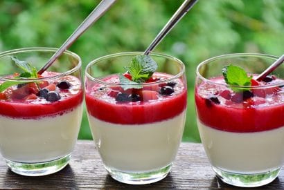 Thumbnail for Vanilla Panna Cotta with Mixed Berries Recipe