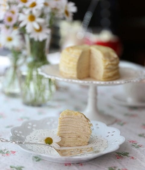 White Chocolate Mille Crepe Cake Recipe