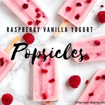 Raspberry Vanilla Yogurt Popsicles